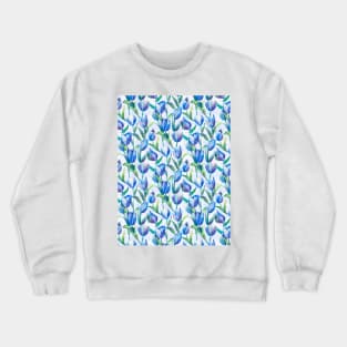 Tulips spring	blue Crewneck Sweatshirt